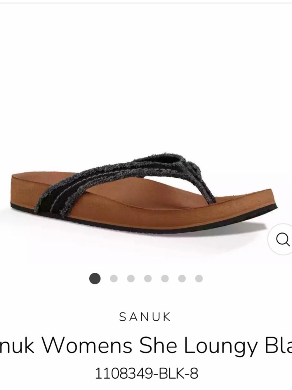Sanuk Womens She Loungy Black Flip Flop Sandal